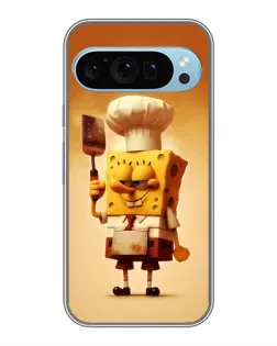 Чехол для Google Pixel 9 с картинкой «Губка Боб повар»