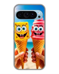 Чехол для Google Pixel 9 с картинкой «Спанч Боб мороженое»