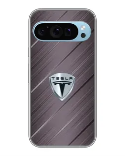 Чехол для Google Pixel 9 с картинкой «Металлическая текстура Tesla»
