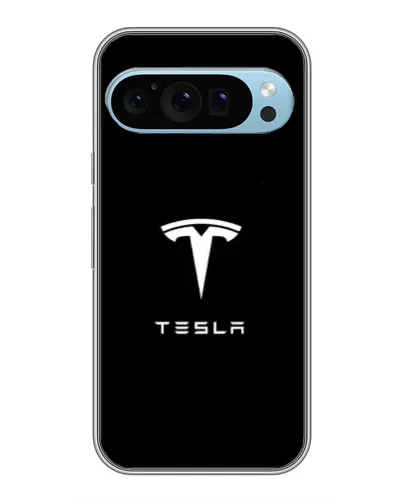 Чехол для Google Pixel 9 с картинкой «Tesla White Logo»