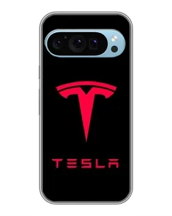 Чехол для Google Pixel 9 с картинкой «Tesla Red Logo»