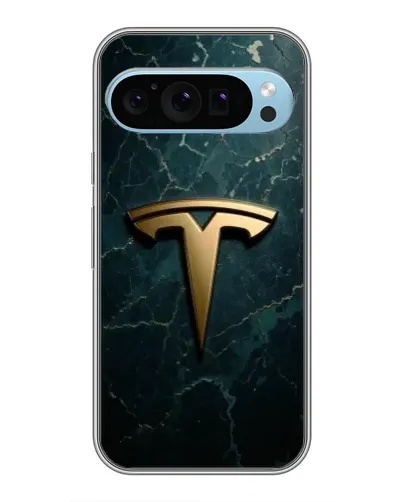 Чехол для Google Pixel 9 с картинкой «Мраморная Tesla Gold»