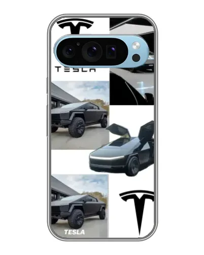 Чехол для Google Pixel 9 с картинкой «Коллаж Cybertruck Tesla»