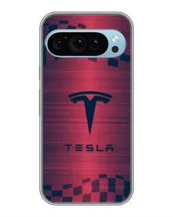 Чехол для Google Pixel 9 с картинкой «Тесла красный карбон»