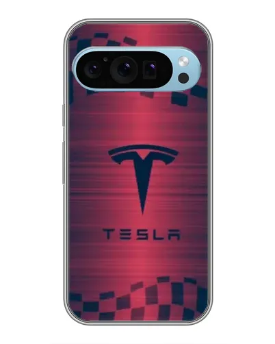 Чехол для Google Pixel 9 с картинкой «Тесла красный карбон»