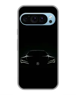 Чехол для Google Pixel 9 с картинкой «Mercedes — силуэт авто»