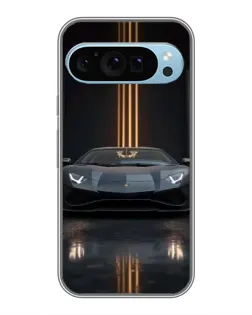 Чехол для Google Pixel 9 с картинкой «Lamborghini золотые линии»