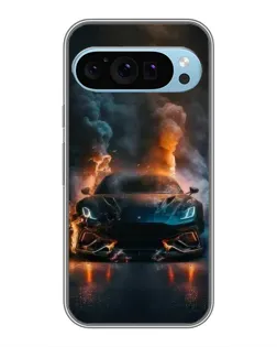 Чехол для Google Pixel 9 с картинкой «Lamborghini дымная эстетика»