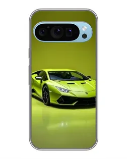 Чехол для Google Pixel 9 с картинкой «Салатовый Lamborghini Huracan»
