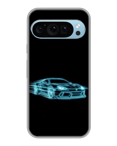 Чехол для Google Pixel 9 с картинкой «Неоновый контур Lamborghini»