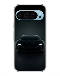 Чехол для Google Pixel 9 с картинкой «Черный Lamborghini Aventador»