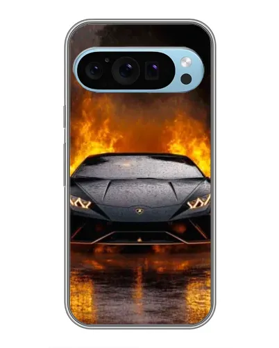 Чехол для Google Pixel 9 с картинкой «Lamborghini в огне»