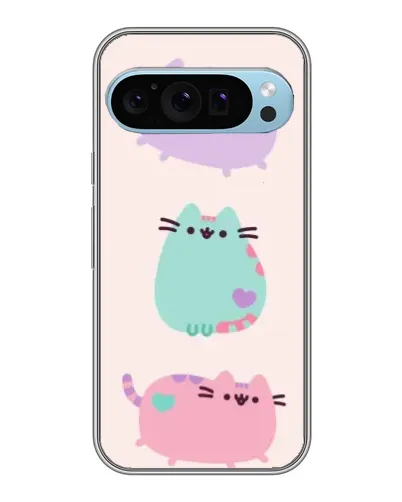 Чехол для Google Pixel 9 с картинкой «Pusheen трио»
