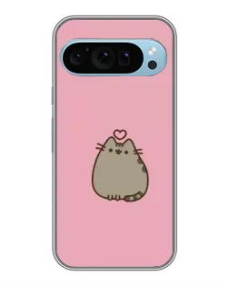 Чехол для Google Pixel 9 с картинкой «Pusheen сердце»