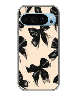 Чехол для Google Pixel 9 с картинкой «Паттерн черные банты»