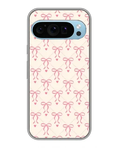 Чехол для Google Pixel 9 с картинкой «Розовые бантики Coquette»