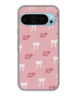 Чехол для Google Pixel 9 с картинкой «Сердца и банты»
