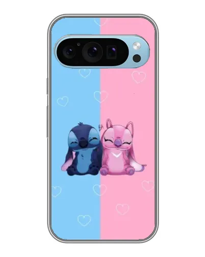 Чохол для Google Pixel 9 з картинкою «Stitch та Angel Love»
