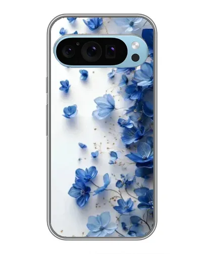 Чохол для Google Pixel 9 з картинкою «Блакитний квітковий каскад»