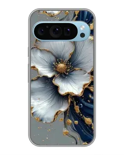 Чохол для Google Pixel 9 з картинкою «Біла квітка та золотий флюїд»