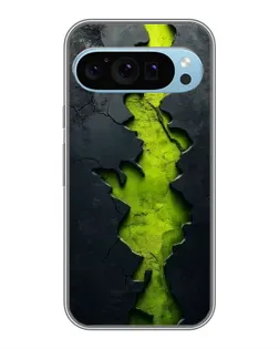 Чехол для Google Pixel 9 с картинкой «Салатовый разлом скалы»