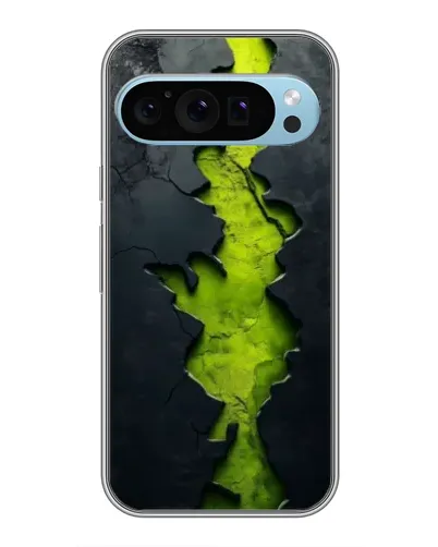 Чехол для Google Pixel 9 с картинкой «Салатовый разлом скалы»