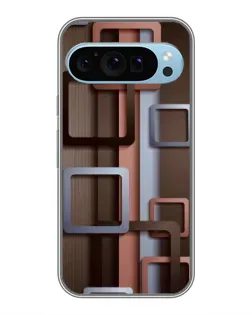 Чехол для Google Pixel 9 с картинкой «Коричневые объемные квадраты»