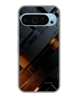 Чехол для Google Pixel 9 с картинкой «Черные геометрические блоки»