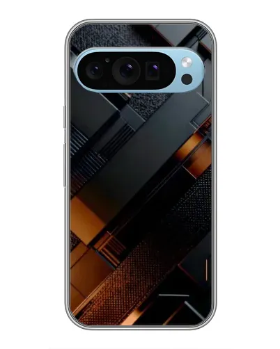 Чехол для Google Pixel 9 с картинкой «Черные геометрические блоки»