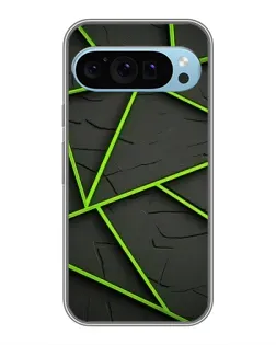Чехол для Google Pixel 9 с картинкой «Зеленые геометрические линии»