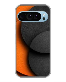Чехол для Google Pixel 9 с картинкой «Геометрия оранжевых кругов»