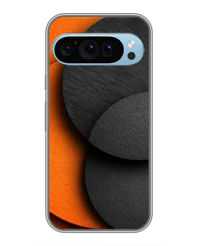 Чехол для Google Pixel 9 с картинкой «Геометрия оранжевых кругов»