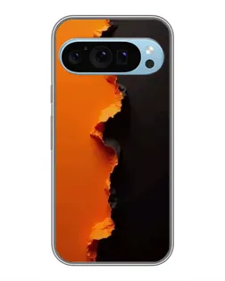 Чехол для Google Pixel 9 с картинкой «Оранжевый разлом»