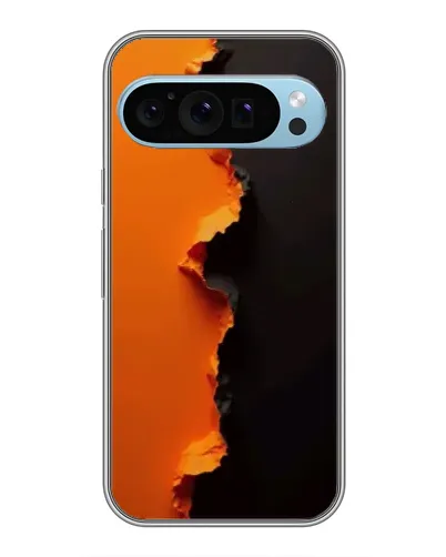 Чехол для Google Pixel 9 с картинкой «Оранжевый разлом»