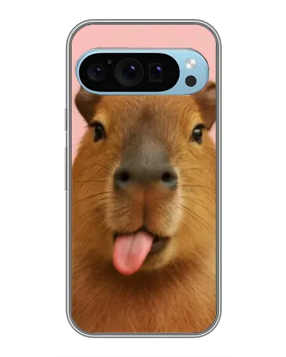 Чехол для Google Pixel 9 с картинкой «Капибара с языком»