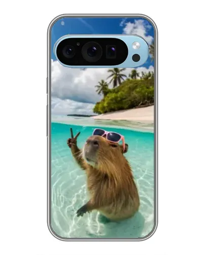 Чехол для Google Pixel 9 с картинкой «Капибара на море»