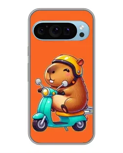 Чохол для Google Pixel 9 з картинкою «Капібара на скутері»