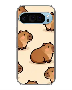 Чохол для Google Pixel 9 з картинкою «Паттерн милих капібар»