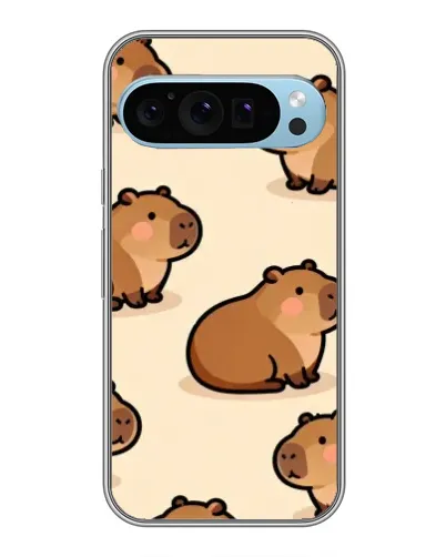 Чехол для Google Pixel 9 с картинкой «Паттерн милых капибар»