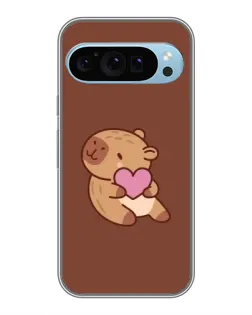 Чохол для Google Pixel 9 з картинкою «Капібара з серцем»