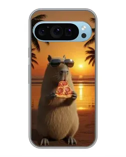 Чохол для Google Pixel 9 з картинкою «Капібара з піцою»