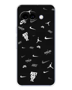 Чехол для Google Pixel 9A с картинкой «Nike Black Pattern»