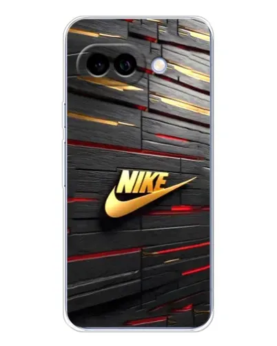 Чехол для Google Pixel 9A с картинкой «Золотой Nike на металле»