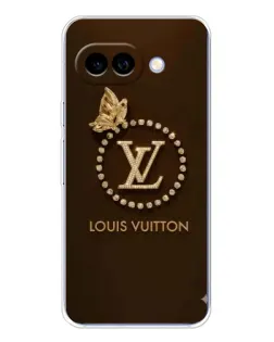 Чехол для Google Pixel 9A с картинкой «LV — золотая печать»