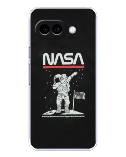 Чехол для Google Pixel 9A с картинкой «NASA — шагаем по Луне»