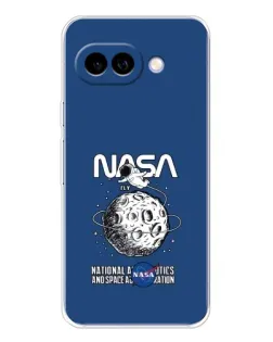 Чехол для Google Pixel 9A с картинкой «NASA — лунная миссия»