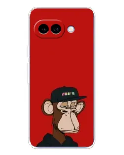 Чехол для Google Pixel 9A с картинкой «Bored Ape — красный фон»