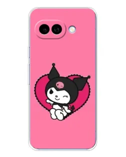Чехол для Google Pixel 9A с картинкой «Kuromi — любовь в сердце»