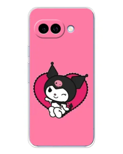 Чехол для Google Pixel 9A с картинкой «Kuromi — любовь в сердце»