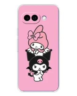 Чехол для Google Pixel 9A с картинкой «Трио My Melody и Kuromi»